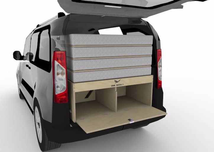 Malle de voyage pour Citroën Berlingo et Peugeot Partner, camping box