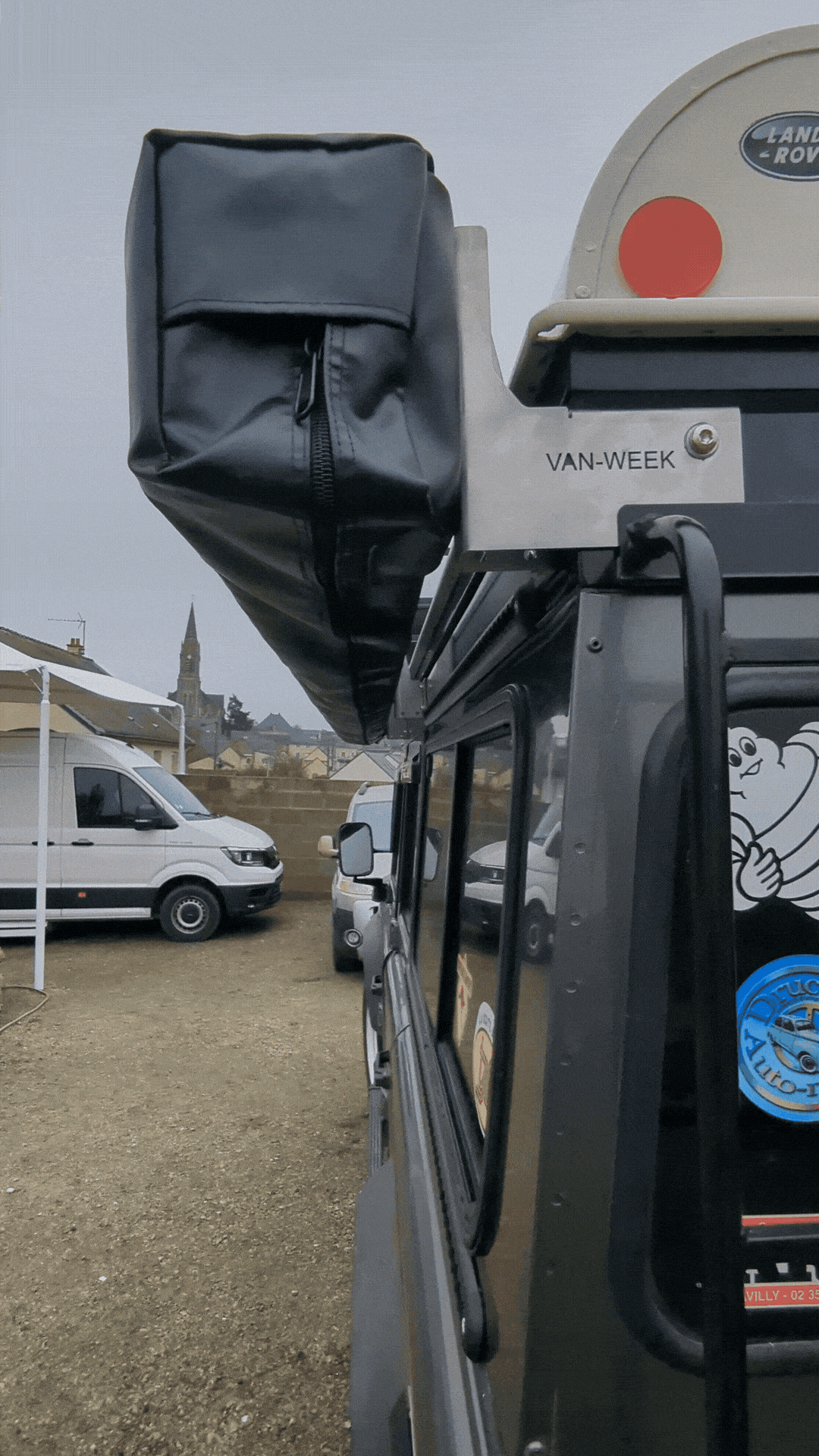 support auvent defender toit relevable van week pop top wallaby store